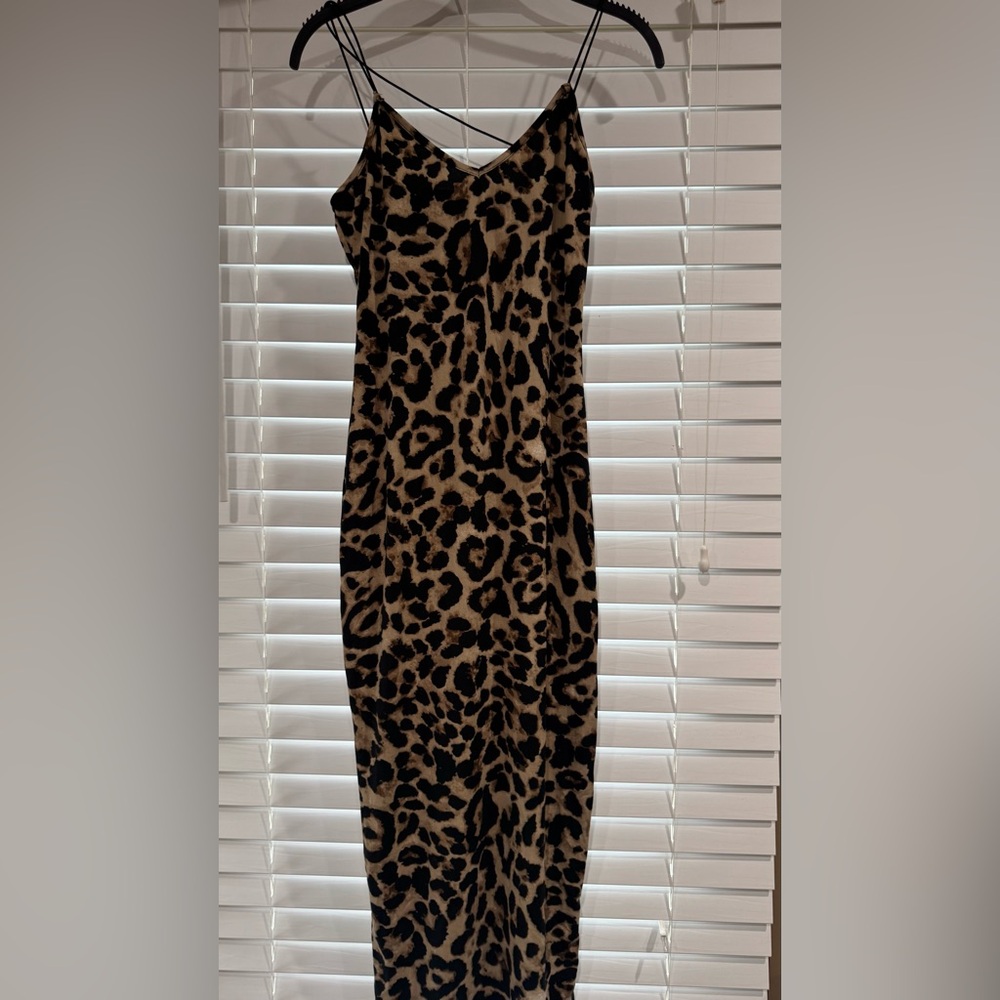 SHEIN Leopard Print Slip Dress – Spaghetti Strap Midi